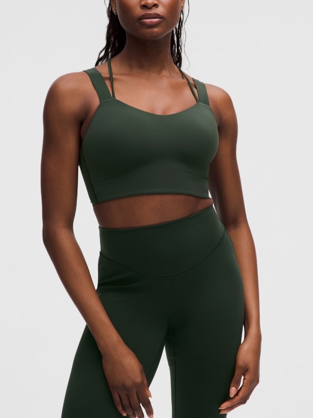 Lululemon Like A Cloud Longline Bra D/DD Cup Sz 8 Rainforest Green NWT